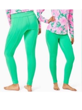 Lilly Pulitzer Luxletic Active Top in Neon Green with Gold Logo